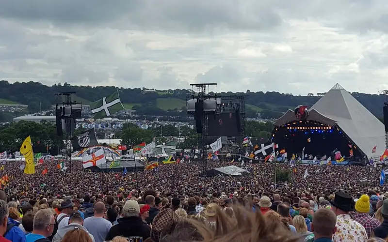 A busy crowd at Glastonbury 2016