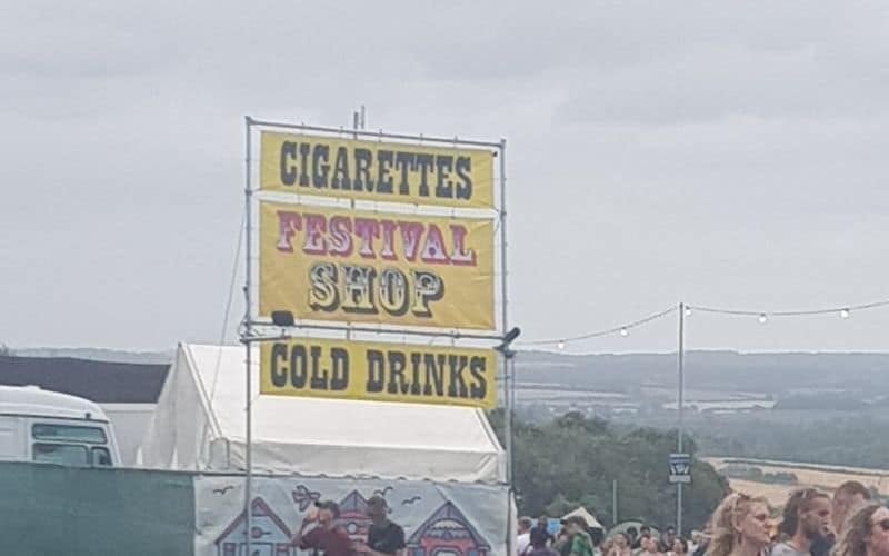 Can you buy cigarettes at Glastonbury Festival?