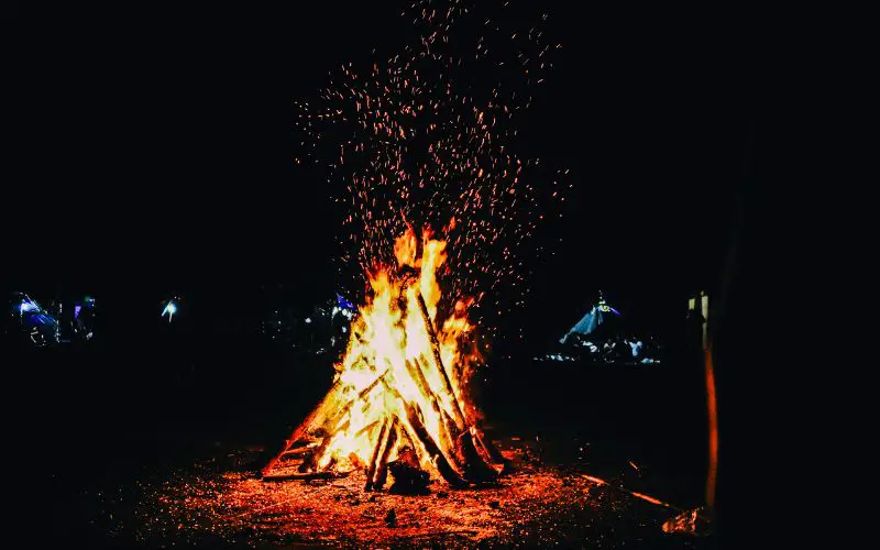 campfires at glastonbury