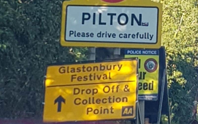 Leaving Glastonbury Festival - Pilton - Please drive safely