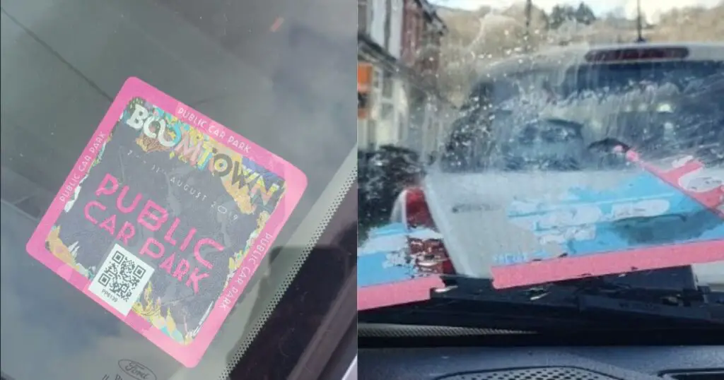 How to remove festival car parking sticker